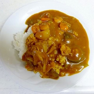 夏野菜で♪シーフードカレー